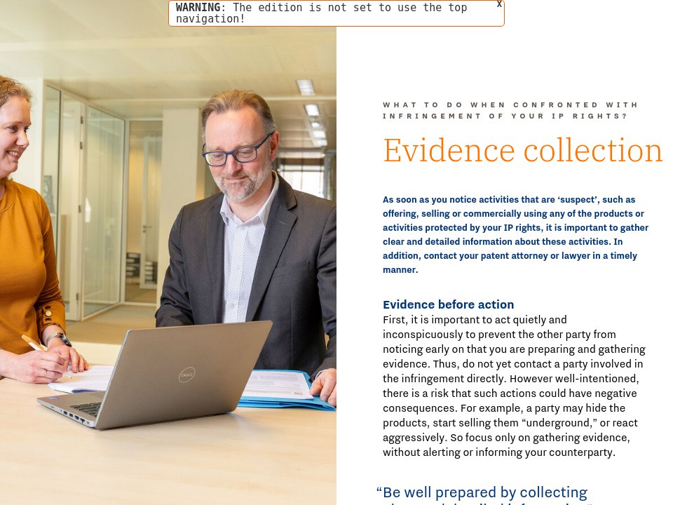 Evidence collection - IP Leads Special April 2025 EN